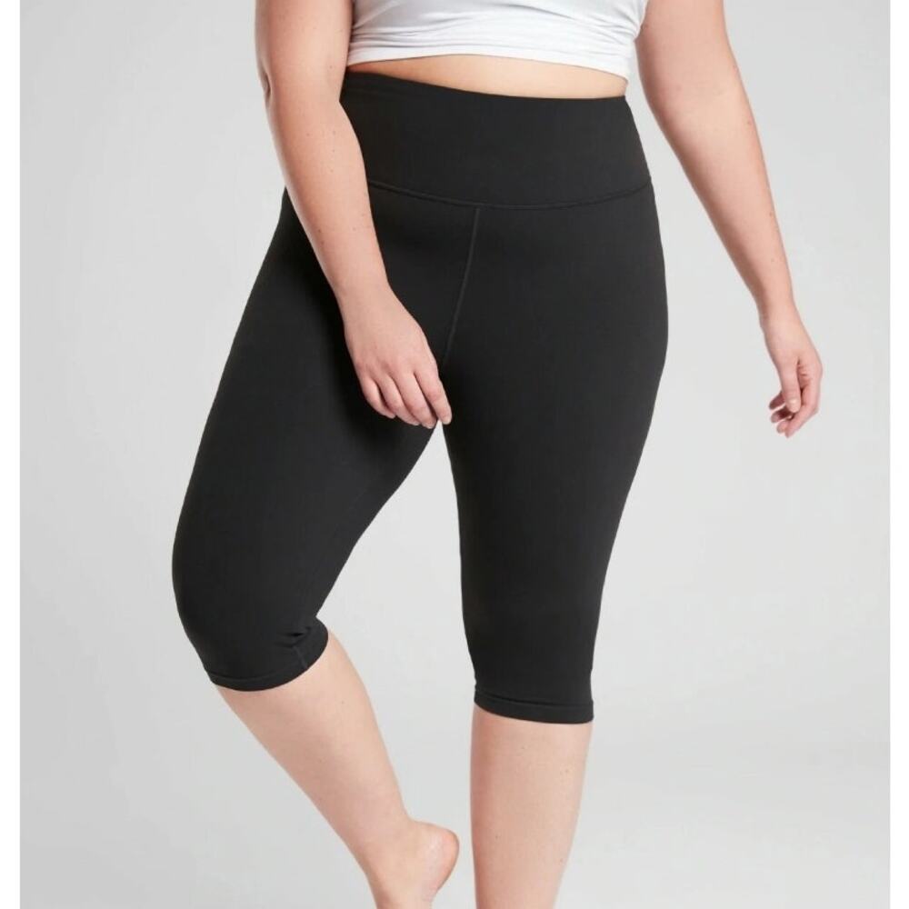 Athleta Elation Crop Pants Womens Size 2X Black High Rise Sports Yoga Workout